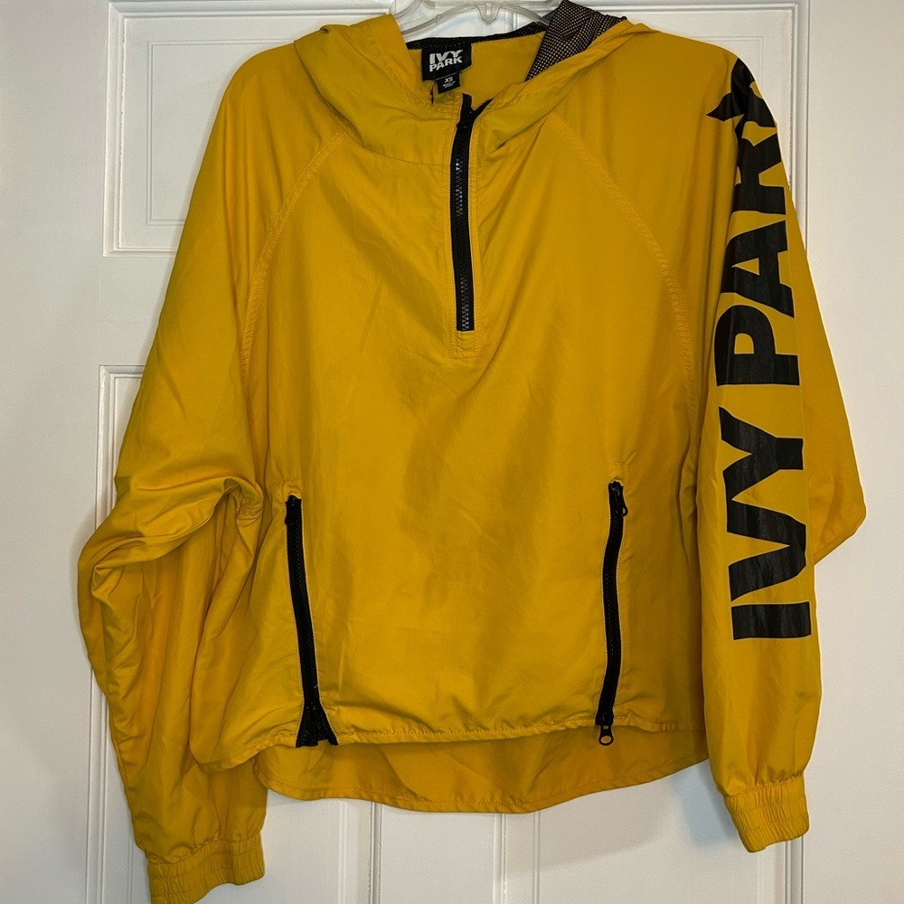 Ivy Park Yellow Hooded Windbreaker 1/4 Zip